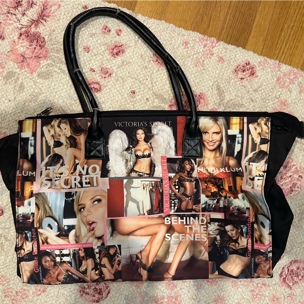 Vintage Victoria's Secret Collage Print Angel Tote Bag